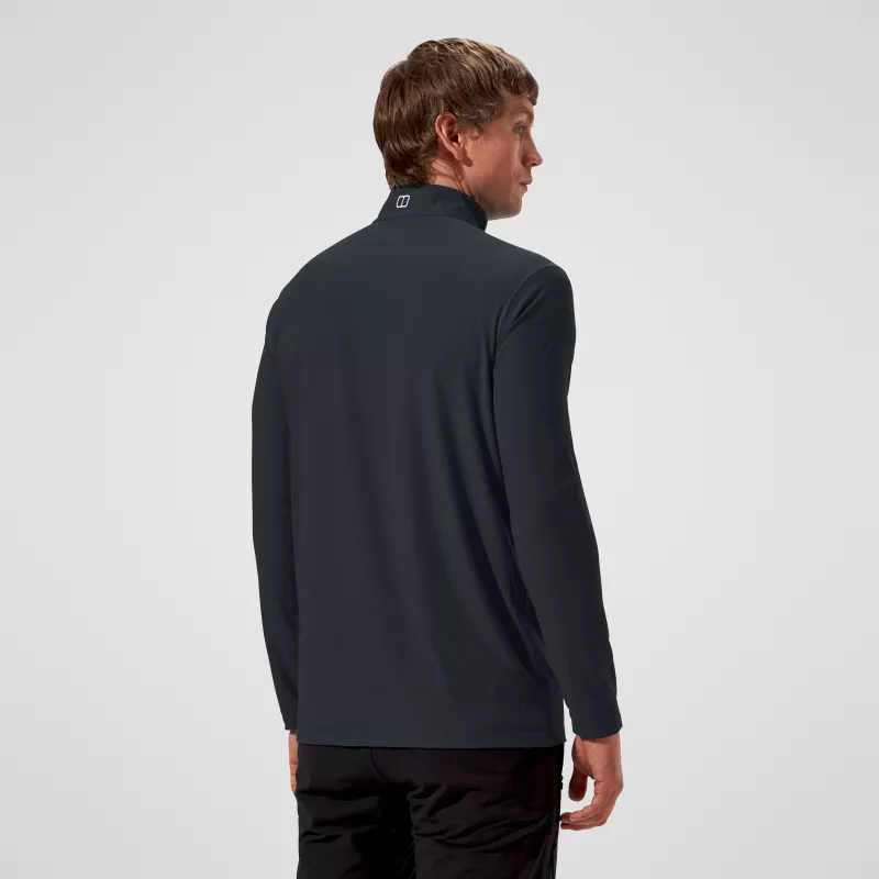 Berghaus 24/7 Tech Tee LS HZ Jet Black pánske tričko s dlhým rukávom a polovičným zipsom