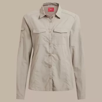 Craghoppers NosiLife Adventure LS Shirt III dámska cestovná košeľa - Soft Mushroom