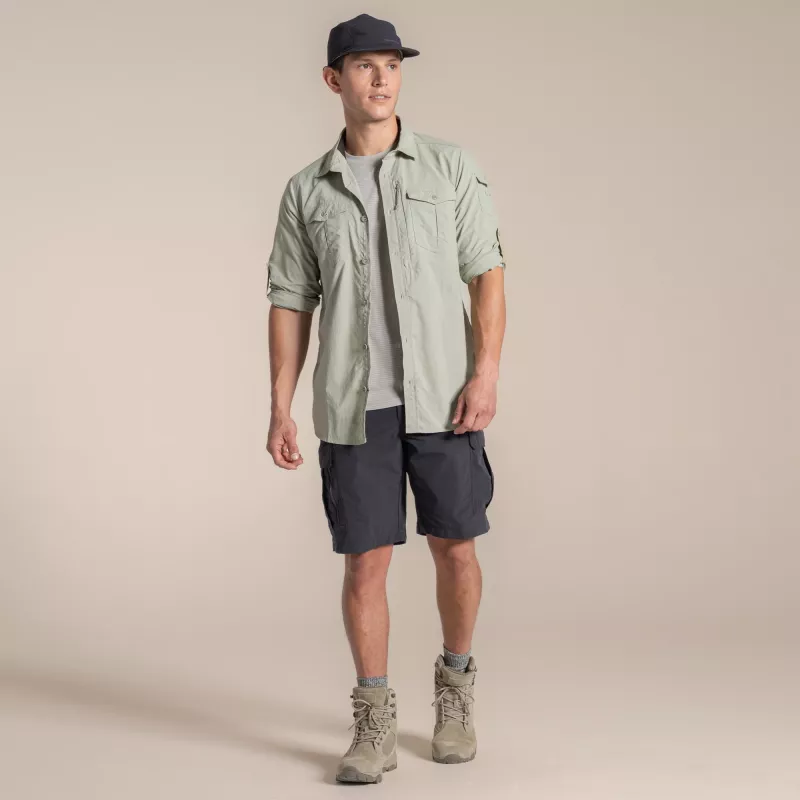 Craghoppers NosiLife Adventure LS Shirt III - pánska cestovná košeľa, Bay Leaf, Medium