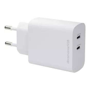 dbramante1928 re-charge 45W Dual-USB-C-PD nástenná nabíjačka - biela (EU)