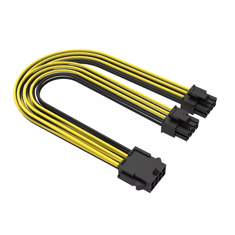 Akasa 6 sád PCIe na dual 6+2-pin rozbočovací kábel - 24 cm