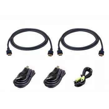 ATEN 2L-7D02UH21X5 Ultra High Speed KVM káblová sada - DisplayPort, USB, audio, 5m, čierna