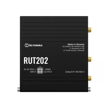 Teltonika Networks RUT202 4G LTE WLAN router, Dual-SIM, 2x Ethernet, montáž na DIN lištu/stenu, hliník