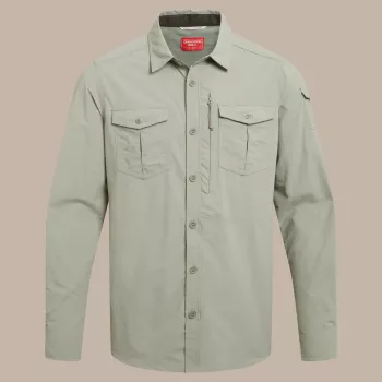 Craghoppers NosiLife Adventure LS Shirt III - pánska košeľa s dlhým rukávom, Bay Leaf, veľkosť L