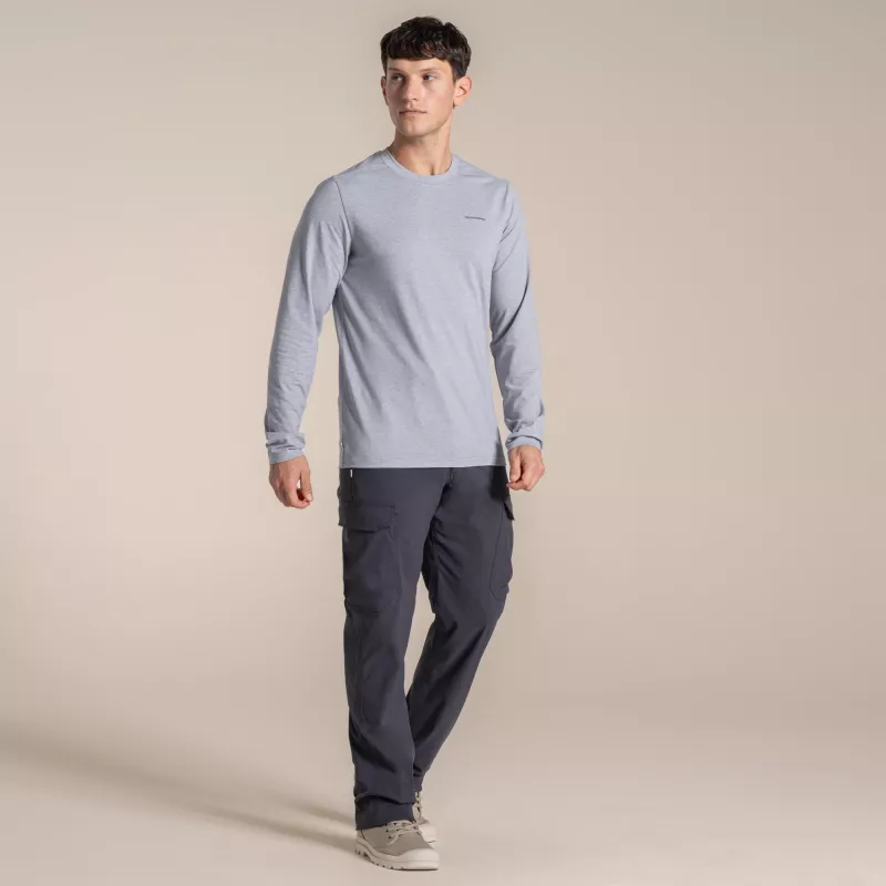 Craghoppers NosiLife Abel košeľa s dlhým rukávom - Soft Grey Marl, veľkosť L