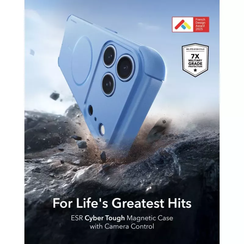 ESR Cyber Tough MagSafe puzdro pre iPhone 17 Pro Max / 18 Pro Max - svetlomodrá