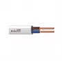 H05VVH2-F 2x1 mm² biely flexibilný PVC plochý kábel, dvojlinka, 50m