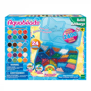 EPOCH Aquabeads Maxi doplnková sada – 2400 pevných korálok v 24 farbách