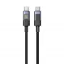 UNITEK USB-C na USB-C kábel s LED indikátorom výkonu 60W PD 480Mbps 1m pletený čierny