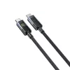 UNITEK USB-C na USB-C kábel s LED indikátorom výkonu 60W PD 480Mbps 1m pletený čierny