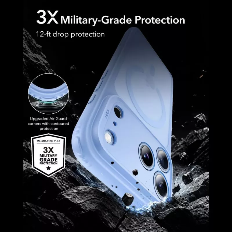 ESR Classic Hybrid MagSafe puzdro pre iPhone 17 Pro Max / 18 Pro Max - matná svetlomodrá