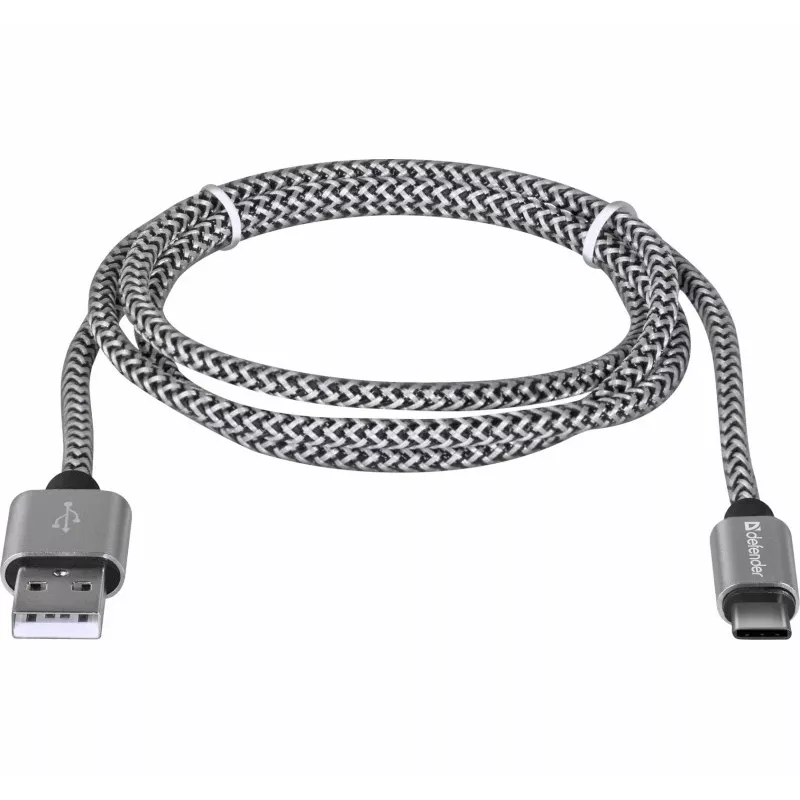 Defender USB-A na USB-C kábel 1,0 m 2,1 A biely
