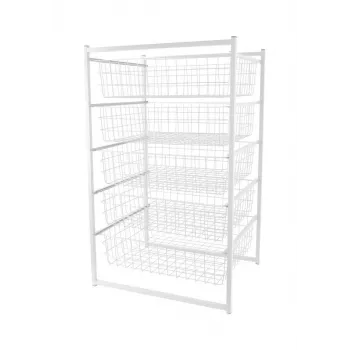 Zásuvkový blok 89x45x55cm 5-úrovňový biely