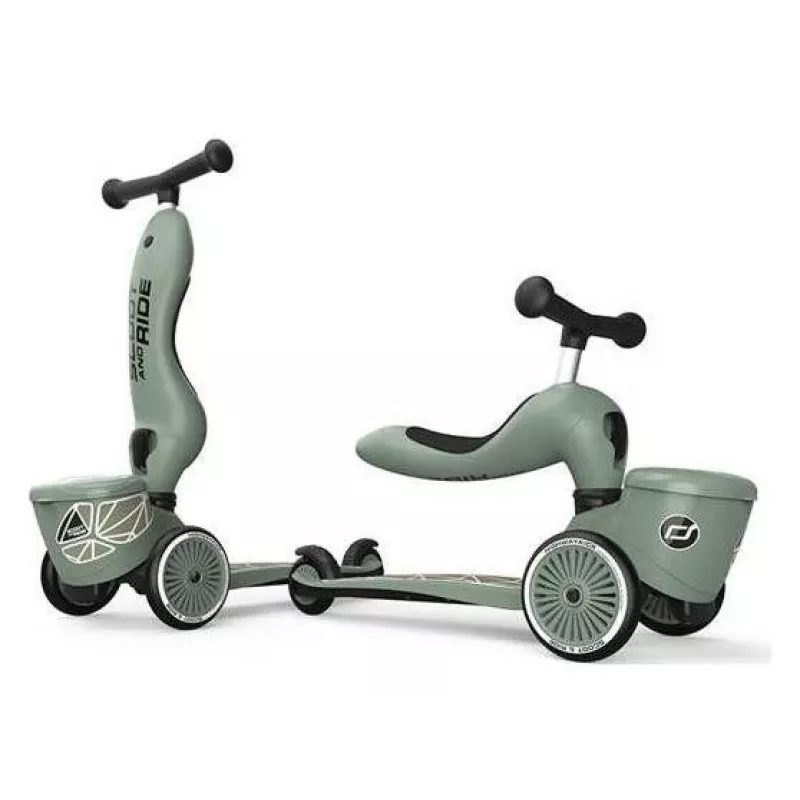 Scoot & Ride Highwaykick 1 Lifestyle 2-in-1 odrážadlo & kolobežka, Green Lines