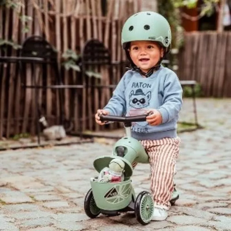 Scoot & Ride Highwaykick 1 Lifestyle 2-in-1 odrážadlo & kolobežka, Green Lines