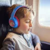 PowerLocus Bobo Kids bezdrôtové slúchadlá, LED, AUX, modrá/červená