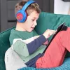 PowerLocus Bobo Kids bezdrôtové slúchadlá, LED, AUX, modrá/červená