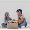 PowerLocus Bobo Kids bezdrôtové slúchadlá, LED, AUX, modrá/červená