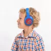 PowerLocus Bobo Kids bezdrôtové slúchadlá, LED, AUX, modrá/červená