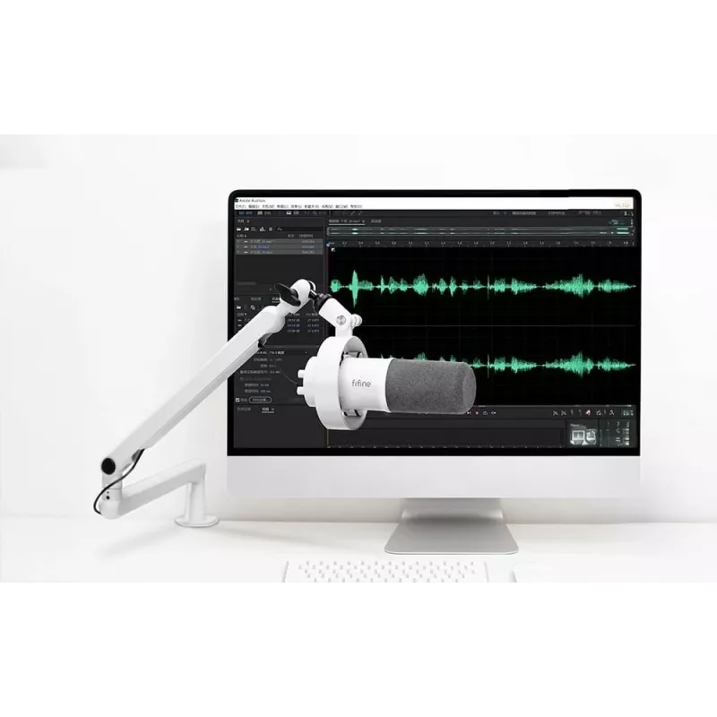 FIFINE T688W dynamický mikrofón s ramenom, USB/XLR, biely