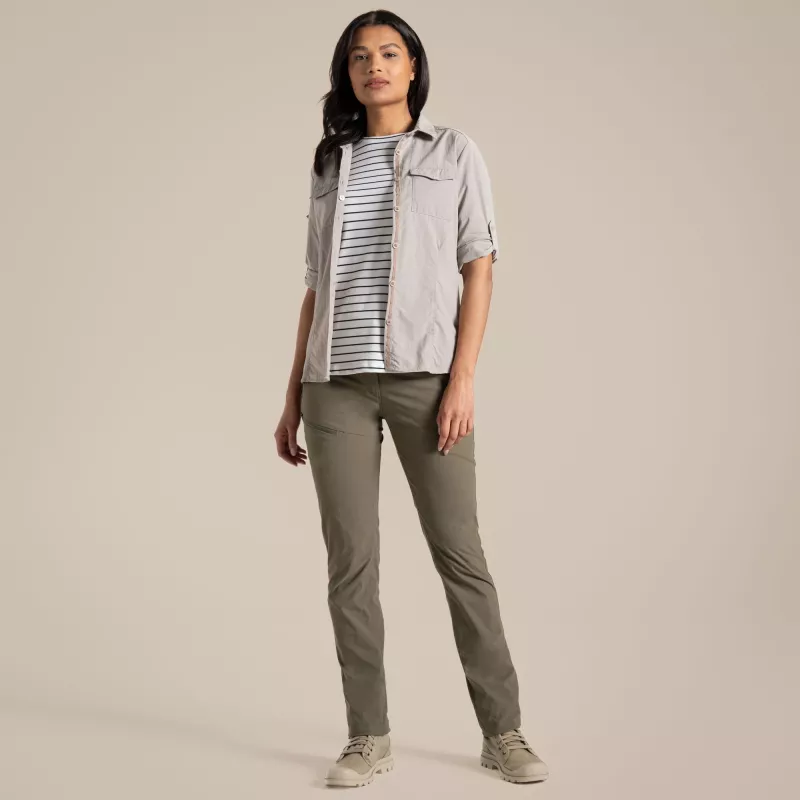 Craghoppers NosiLife Pro Trouser III dámske turistické nohavice – Wild Olive, veľkosť L