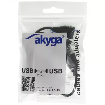 AKYGA AK-AD-13 USB 2.0 4-portový hub, čierny