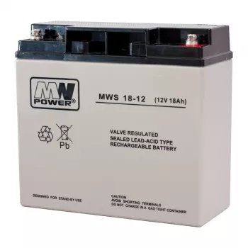 MPL POWER ELEKTRO MPL MW POWER MWS 18-12 UPS batéria olovená VRLA AGM bezúdržbová 12 V 18 Ah čierna, sivá