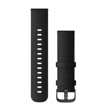 Garmin Quick Release remienky (22 mm) čierna koža s brúseným bridlicovým hardvérom