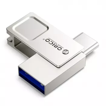 ORICO U301 256GB Dual USB-A USB-C 3.2 Gen 1 flash disk strieborný