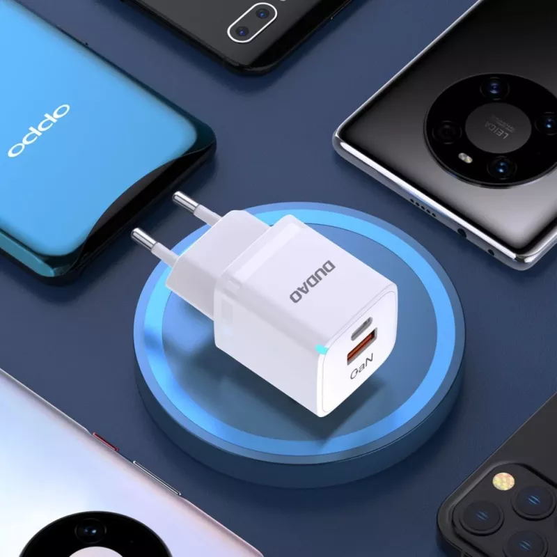 DUDAO A13Pro EU GaN 33W PPS USB-C/USB nástenná nabíjačka - biela