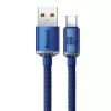 Baseus USB-A na USB-C Crystal Shine kábel 100W 1,2m modrý