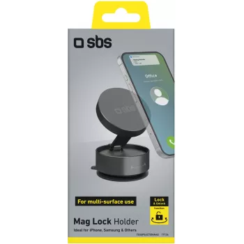 SBS TESUPSUCTIONMAG magnetický prísavný stojan na stôl pre smartfóny, čierny