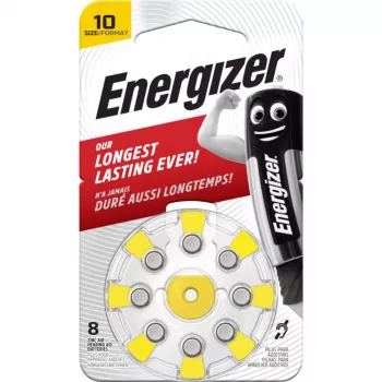Energizer 10 (PR70) zinko-vzdušné batérie do načúvacích prístrojov, 1,45 V, balenie 8 ks
