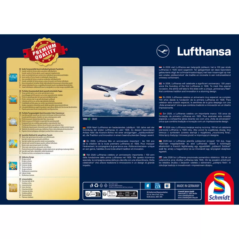 SCHMIDT SPIELE 100 Jahre Lufthansa 1000-dielne puzzle