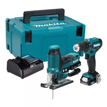 Makita CLX252SAJ 12V max CXT akumulátorová kombinovaná sada s vŕtačkou DF333D, rázovým uťahovačom TD110D, 2x 2,0Ah batérie, nabíjačka a Makpac kufrík