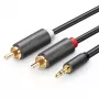 Ugreen 2x RCA na 3,5 mm audio kábel 1,5 m čierny