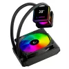 Rampage INFINITE V120 ARGB 120mm kvapalinový chladič CPU s teplotným displejom, čierny