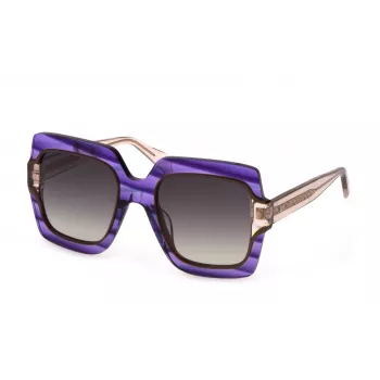 JUST CAVALLI dámske slnečné okuliare Butterfly SJC023V5309N5 - havannový acetátový rám so sivými gradientovými sklami