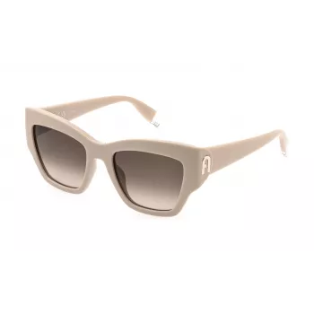 FURLA dámske slnečné okuliare Cat-Eye SFU891-5406CT - havana acetátový rám s hnedými gradientovými sklami, 54 mm