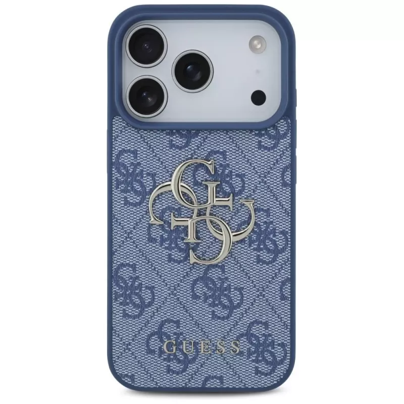 GUESS 4G Big Logo tvrdé puzdro pre Apple iPhone 17 Pro / 18 Pro - modré