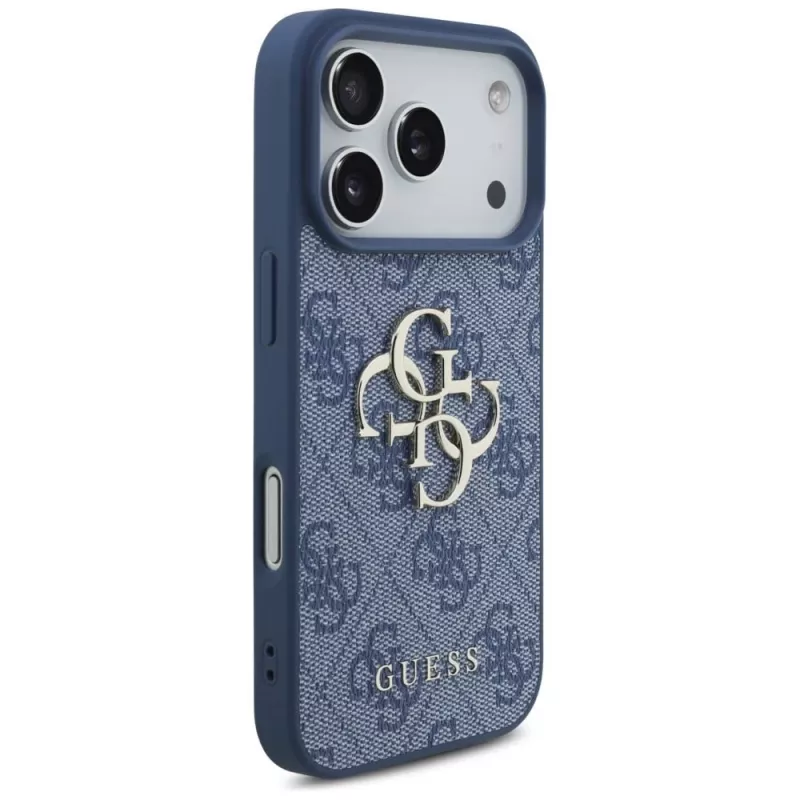 GUESS 4G Big Logo tvrdé puzdro pre Apple iPhone 17 Pro / 18 Pro - modré