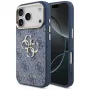Guess 4G Classic Logo puzdro pre Apple iPhone 18 Pro / 17 Pro, modré so zlatými akcentmi