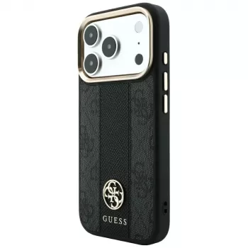 Guess 4G Stripe Round and Classic Logos MagSafe puzdro pre Apple iPhone 18 Pro / 17 Pro - čierna