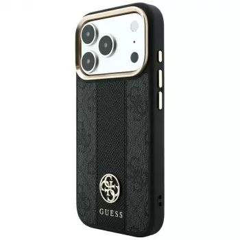 Guess 4G Stripe Round and Classic Logos MagSafe puzdro pre iPhone 18 Pro Max / 17 Pro Max - čierna