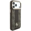 Guess 4G Stripe Round and Classic Logos MagSafe puzdro pre iPhone 18 Pro / 17 Pro - hnedá
