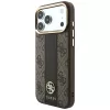 Guess 4G Stripe Round & Classic Logos MagSafe puzdro pre iPhone 18 Pro Max / 17 Pro Max - hnedé