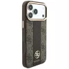 Guess 4G Stripe Round & Classic Logos MagSafe puzdro pre iPhone 18 Pro Max / 17 Pro Max - hnedé