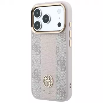 Guess 4G Stripe Round & Classic Logos MagSafe puzdro pre iPhone 18 Pro / 17 Pro - ružová