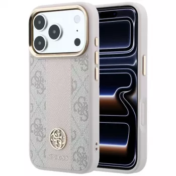 GUESS 4G Stripe Round and Classic Logos MagSafe puzdro pre iPhone 18 Pro Max / 17 Pro Max - ružová