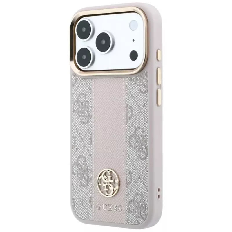 GUESS 4G Stripe Round and Classic Logos MagSafe puzdro pre iPhone 18 Pro Max / 17 Pro Max - ružová